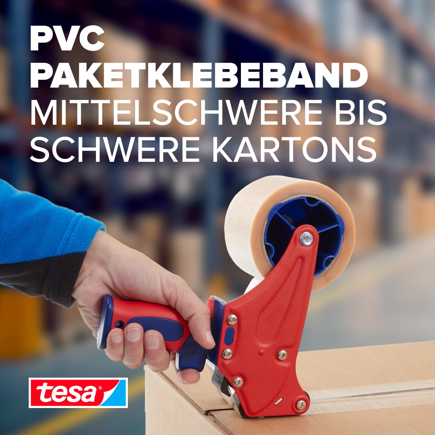 tesa tesapack 4124 Premium PVC - 6er-Pack - Paketklebeband aus PVC-Folie - Versandklebeband für mittelschwere bis schwere Pakete - geräuscharmes Abrollen - transparent - je 66 m x 5 cm