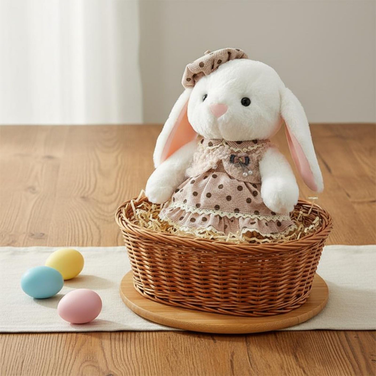 Almencla Berretto Ragazza Cappello Berretto Bambina Cappellino Accessorio Testa Tessuto Peluche Imbottito in Cotone Pp Adatto per Bambine Feste Pasqua Cameretta Regalo, Rosa, 85CM