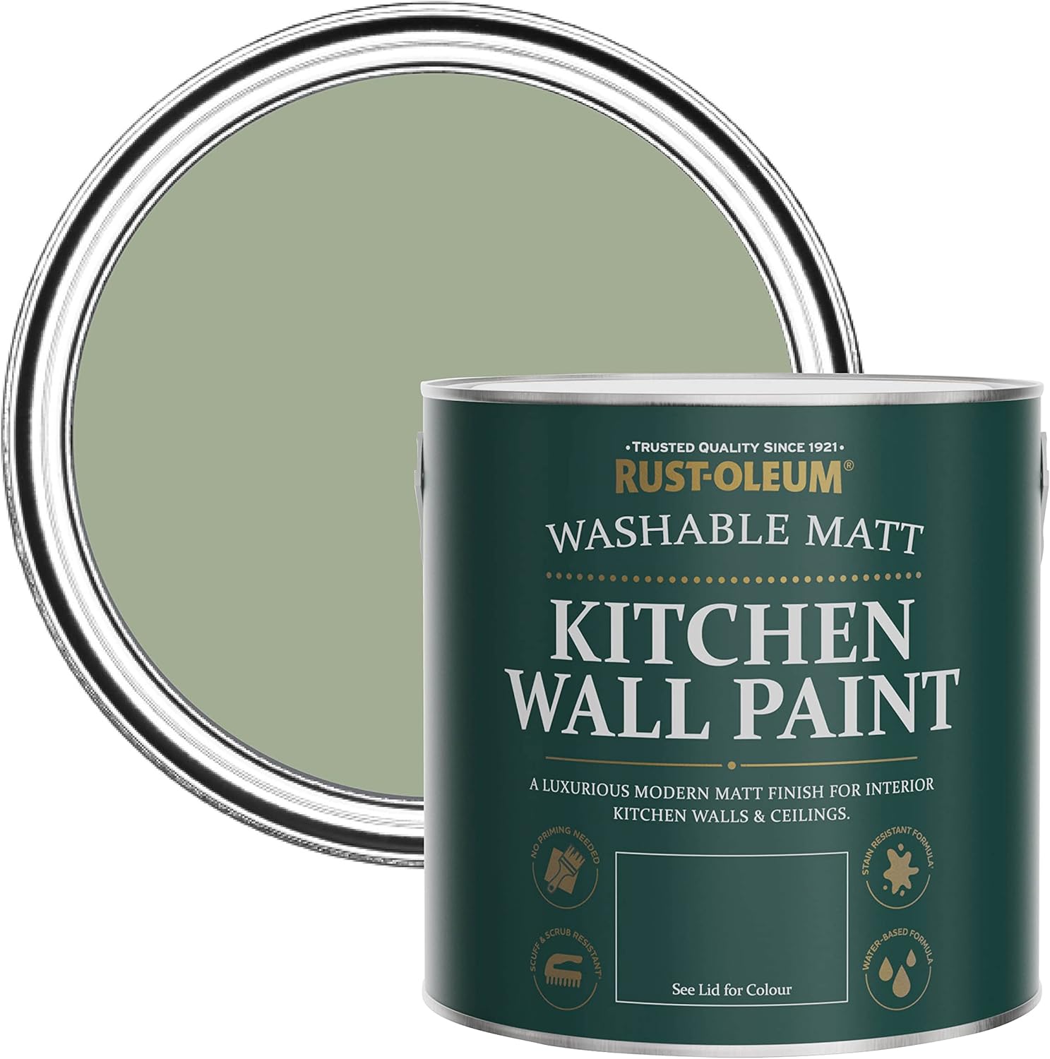 RustOleum Green Washable Kitchen Wall Paint in Matt Finish Bramwell