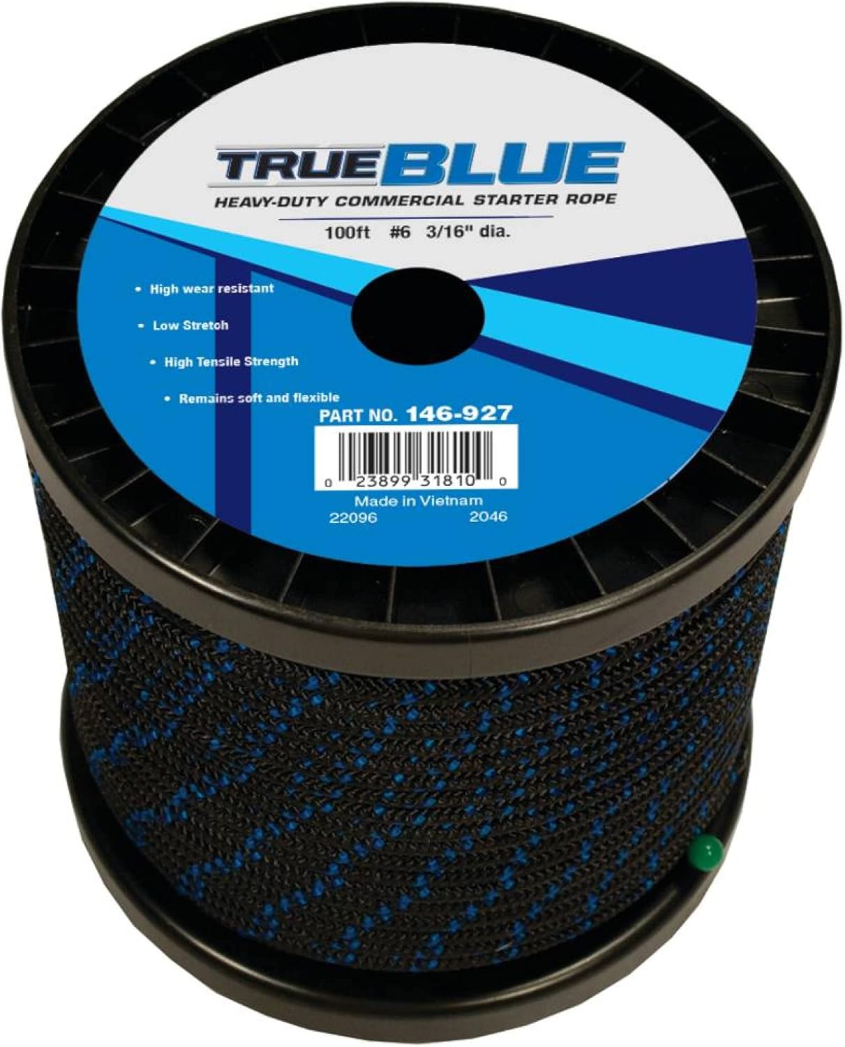 Stens 146-927 Starter Rope 3/16" x 100 ft Size 6 - High Tensile Strength, Wear-Resistant, Low Stretch for Lawn Mowers