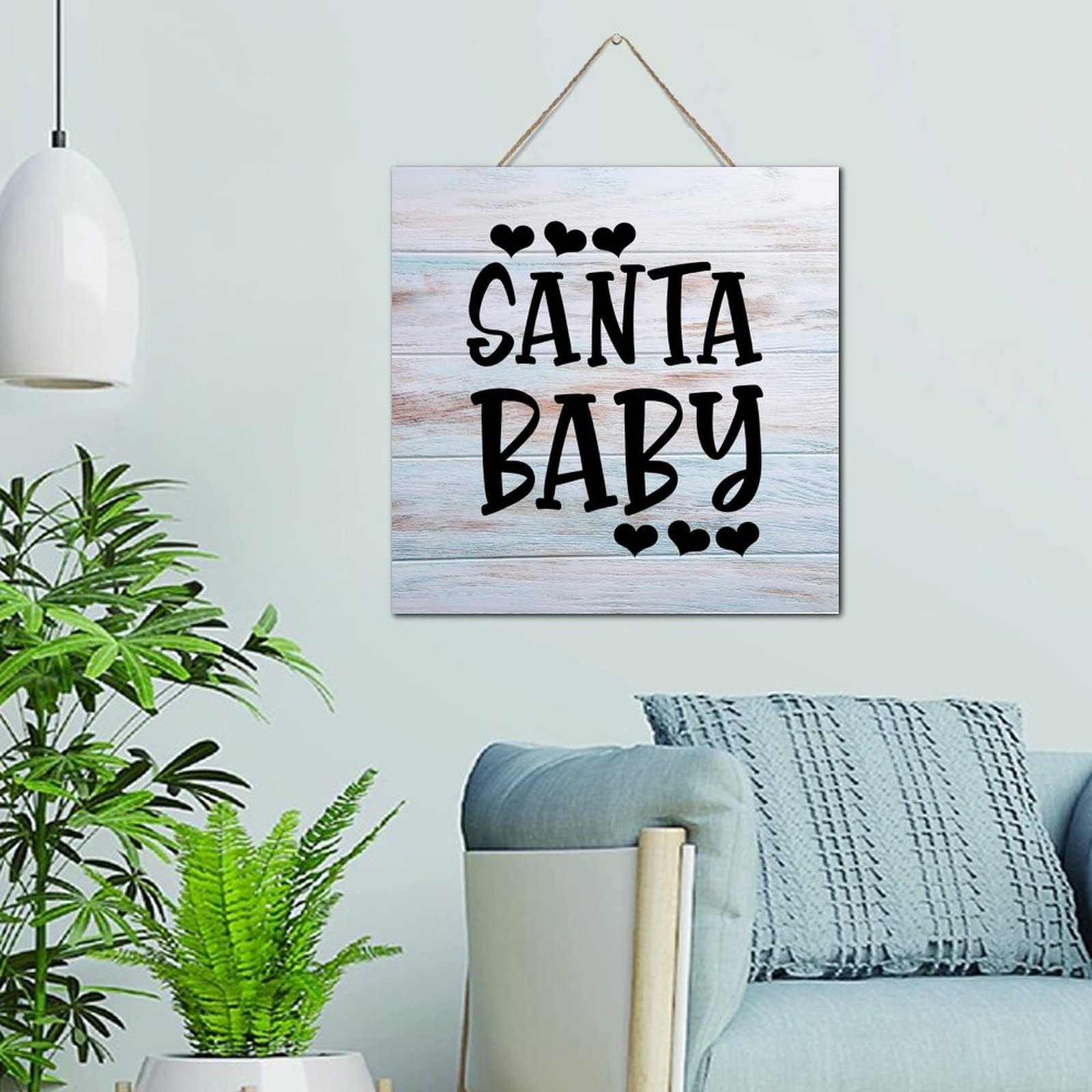 Père Noël en bois de 30 cm, cadeau de Noël déco pour la maison