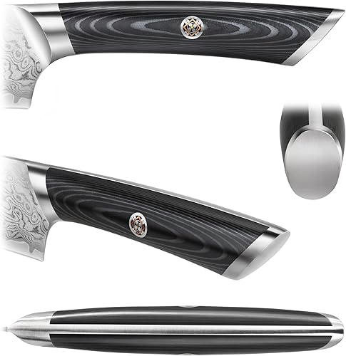 Miniatura 5 de Cangshan KURO Series 504340 - Juego de bloques de cuchillos de 12 piezas, acero de Damasco X-7 de alto carbono