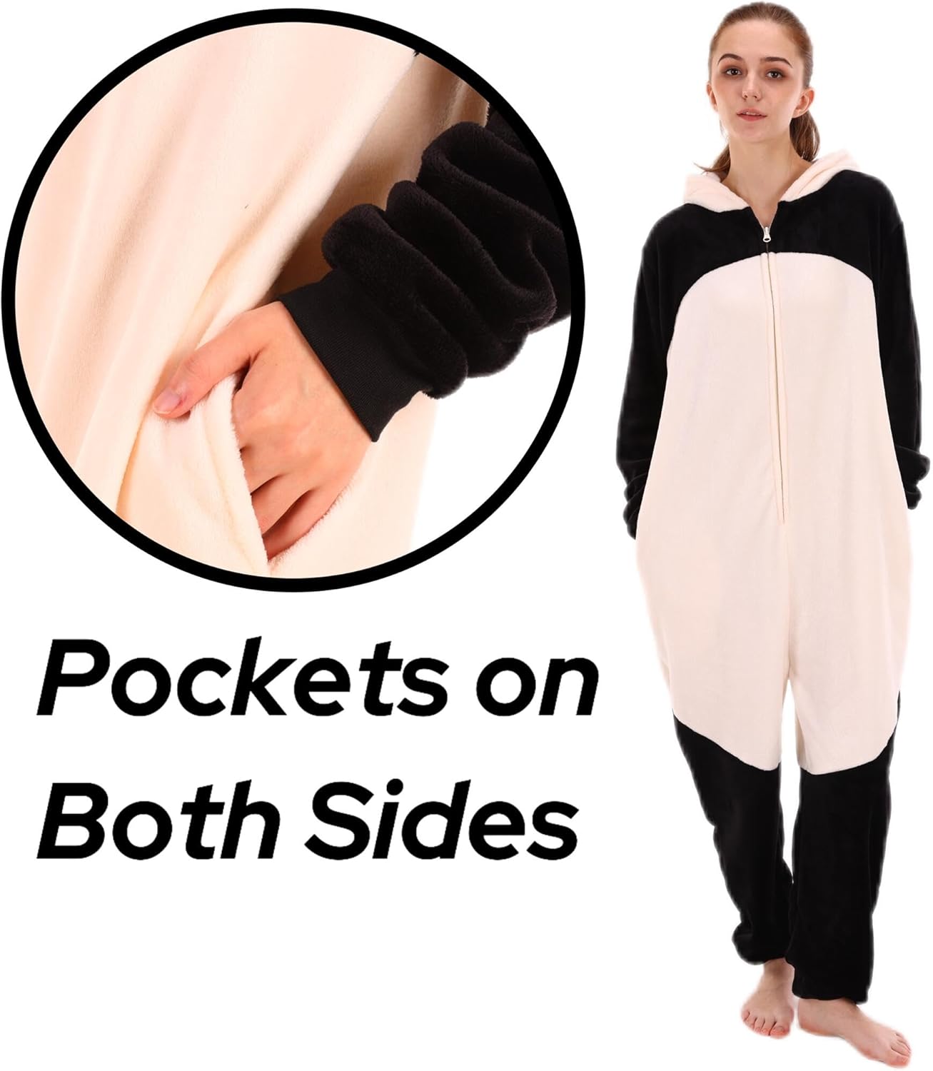 COSUSKET Snug Fit Unisex Adult Onesie Pajamas, Flannel Cosplay Animal One Piece Halloween Costume Sleepwear Homewear - Image 4