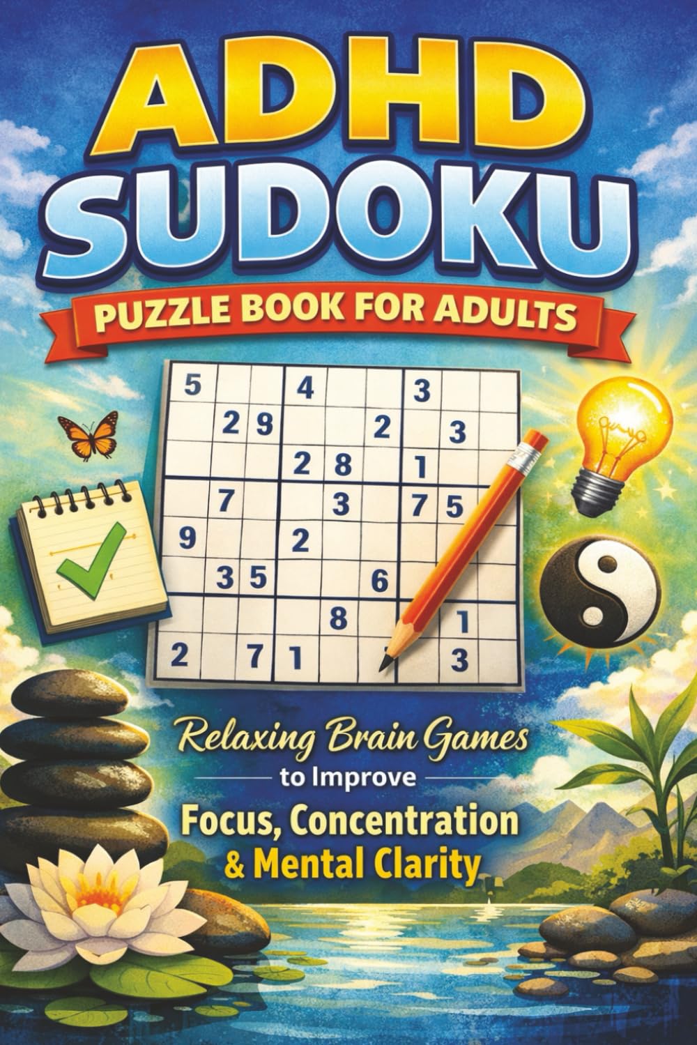 ADHD Sudoku Puzzle Book for Adults: Relaxing Brain Games to Improve Focus, Concentration & Mental Clarity