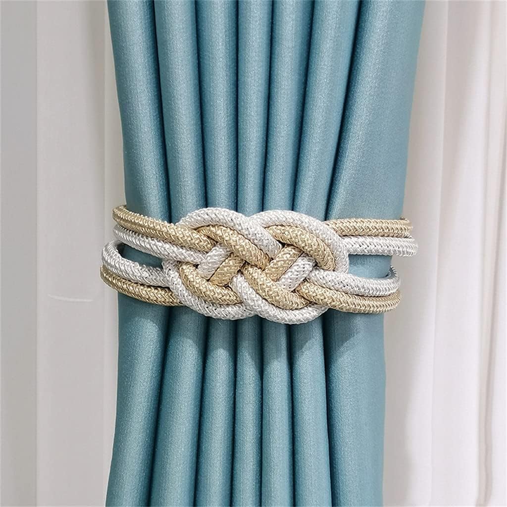 Curtain Straps Buckle Magnet Chinese Knot Living Room Soft Decorative(C)