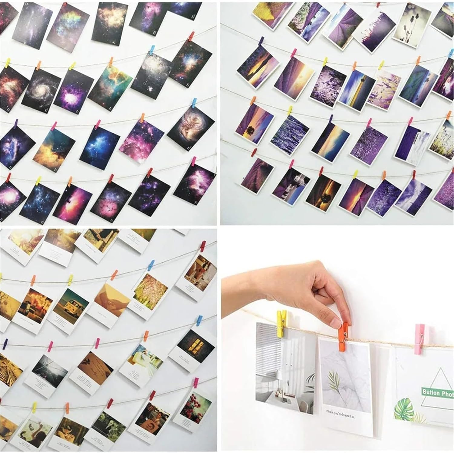 Clothes Pins 25/35/45MM Length Colorful Mini Size Wooden Clips for Clothes,Photo Clips,Paper Clothespin, Wood Clamp for Photo Wall and DIY Craft(45mm 300pcs)