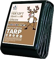 Vista 14 de STARPYNG -Lona verde de 10 mil de 6 x 8 pies, lona de polietileno resistente, impermeable, resistente a los rayos UV, duradera, resistente a