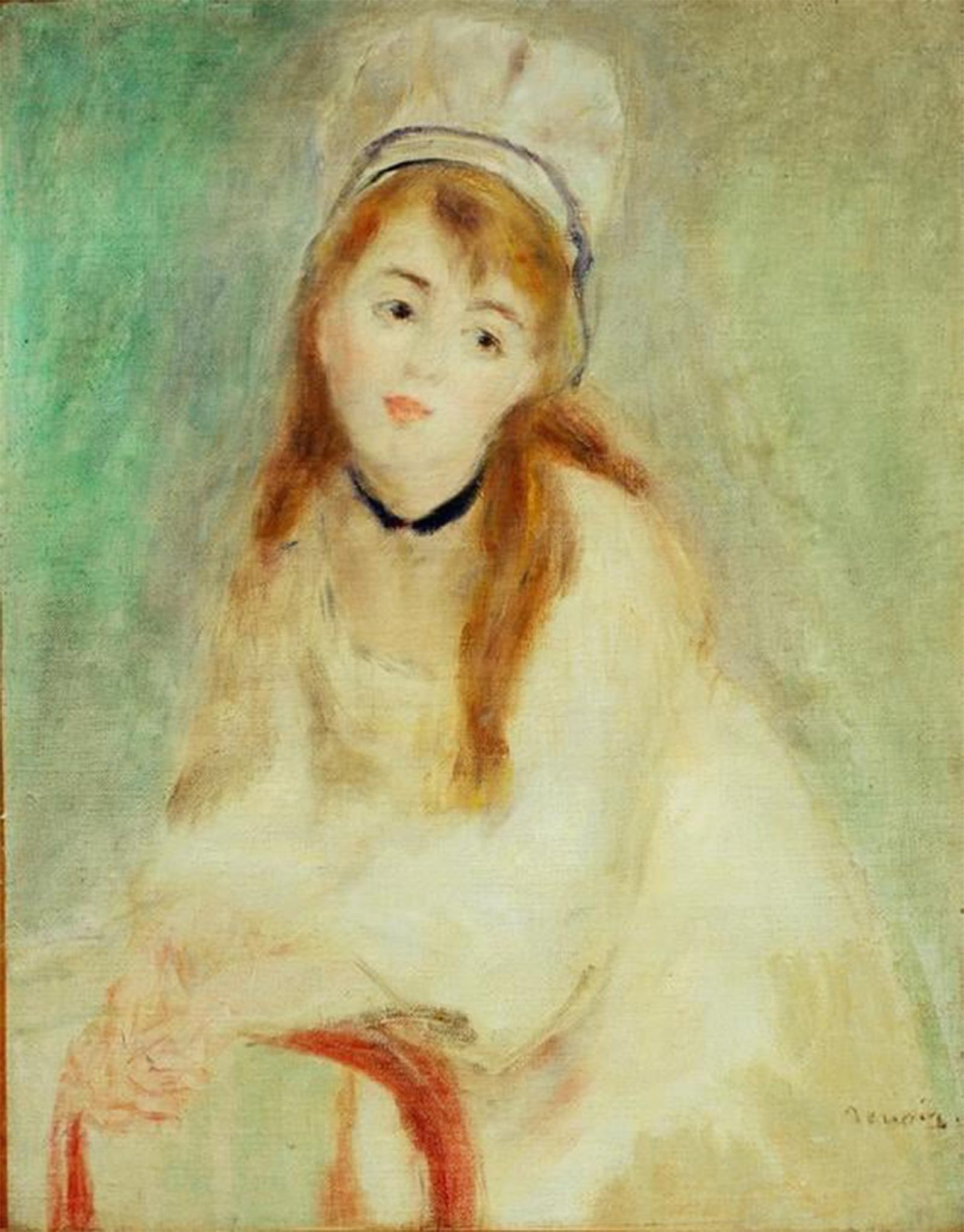 ARTXLXXBN Famous Painting Canvas Artwork Graffiti Print Portrait De Jeune Femme Symphonie En Blanc by Pierre Auguste Renoir Portrait Canvas Image for Home Decor 60x90cm
