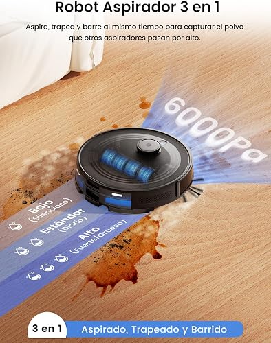 Lefant M2 Plus Robot Vacuum Cleaner 6000Pa with Automatic Dust-Draining Station, Laser Navigation with Mapping, Obstacle Avoidance PSD, 140 Mins, Ideal for Pet Hair - 2
