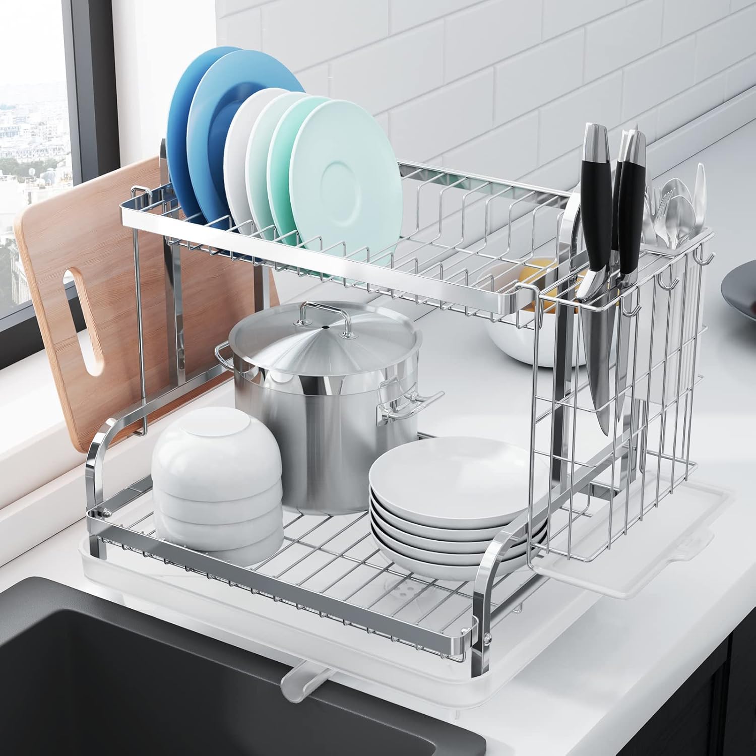 Kitsure Dish Drying Rack, Multifunctional Dish Rack