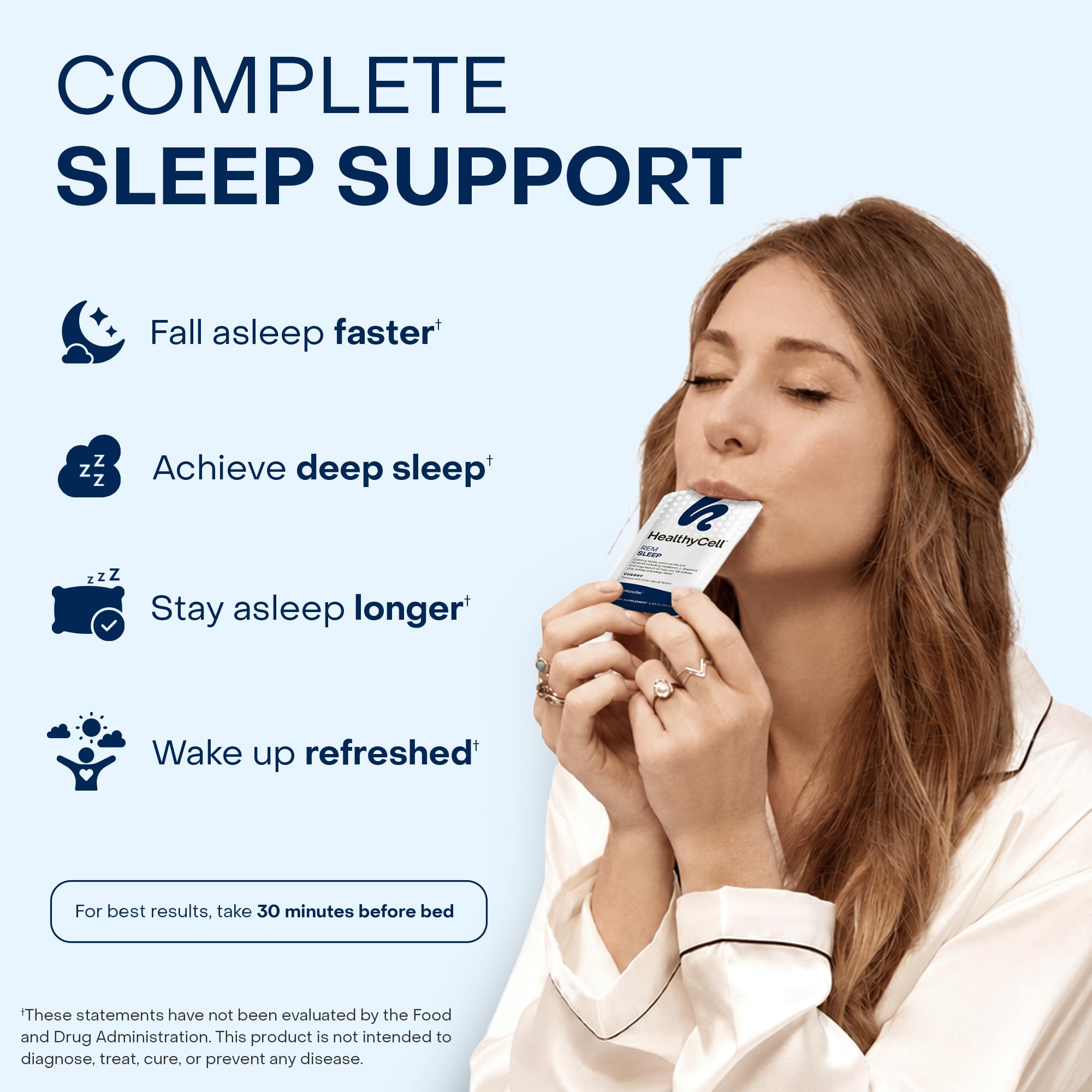 HealthyCell REM Sleep- Melatonin, Magnesium, L-Theanine | 30 Liquid Gels — Amazon image 2