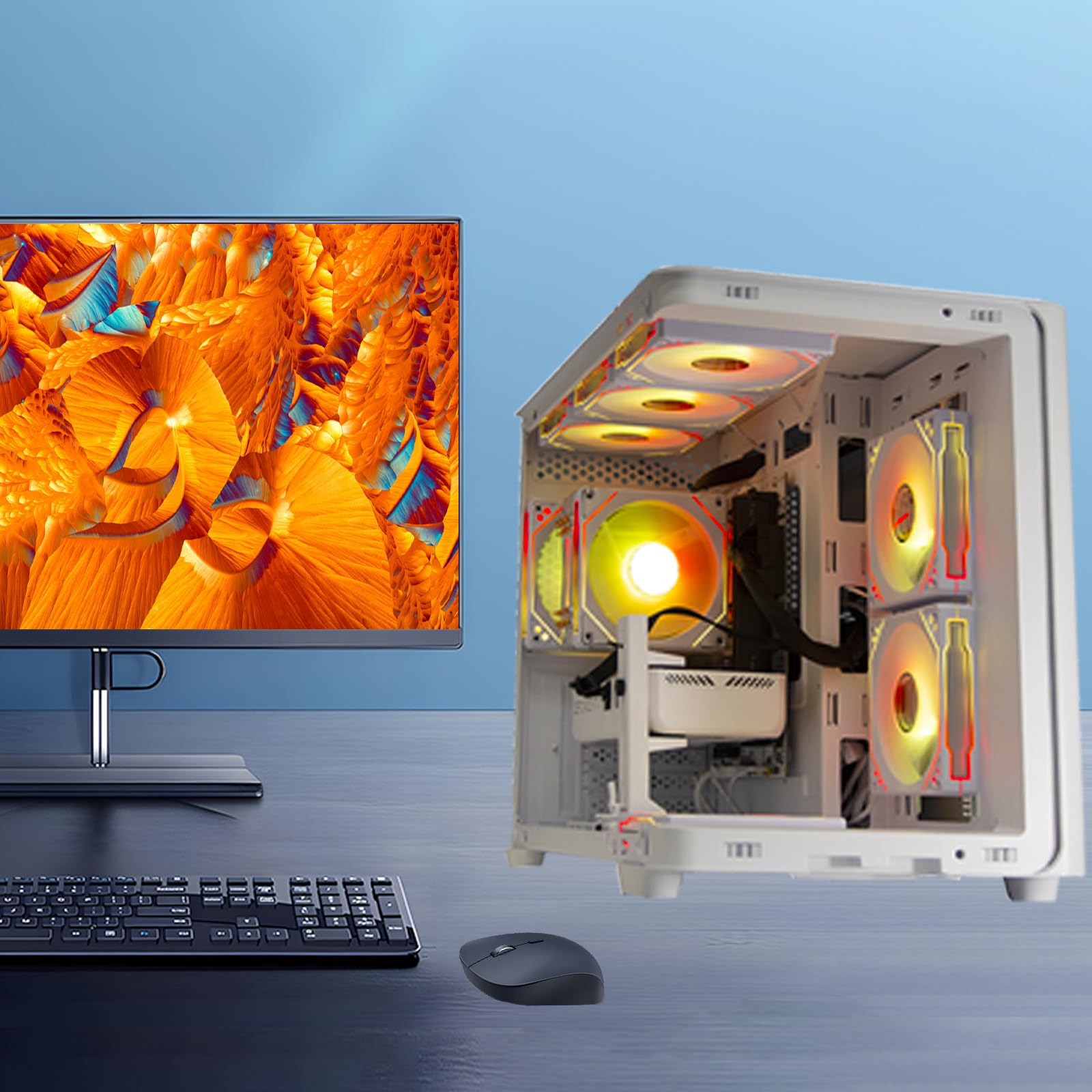 High End Desktop Computer | Ryzen 7 5700X + RTX 5060 8G | 32GB DDR4 + 1TB SSD | WIFI6| Streaming Office VR Home Video 5K Editing Gaming PC