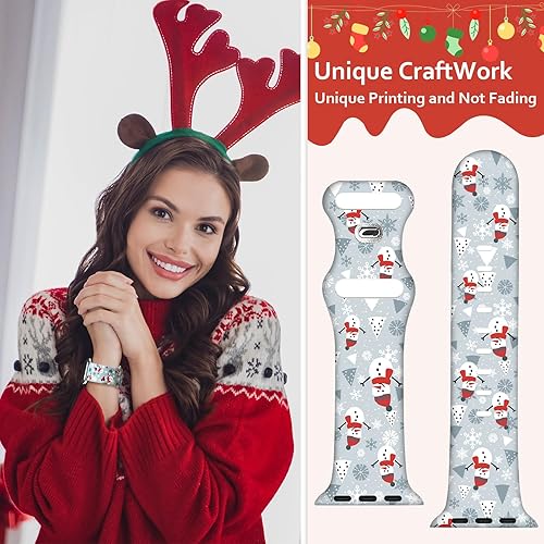 Miniatura 3 de Correa de reloj de Navidad para Halloween compatible con Apple Watch Band de 1.496 in, 1.575 in, 1.614 in, 1.654 in, 1.732 in, 1.772 in, iWatch