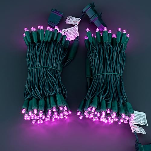 Miniatura 2 de YULETIME Luces LED de Navidad rosas de una pieza de 0.197 in, total de 48 pies, 140 unidades, 2 hebras, 24 pies, 70 unidades, impermeable, gran