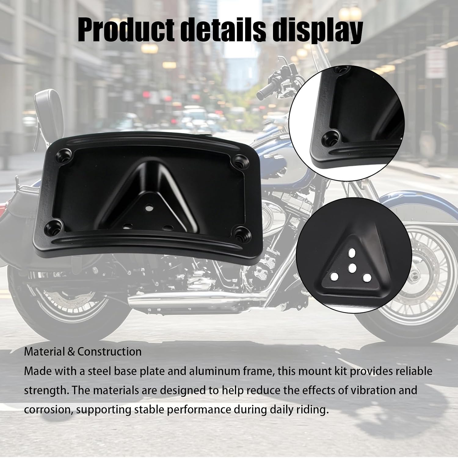 3148 Curved Laydown License Plate Mount Frame for Harley Davidson