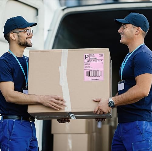 Miniatura 4 de Phomemo Etiquetas térmicas de envío de 4 x 6 pulgadas, paquete de 500 etiquetas plegables de 4 x 6 pulgadas para etiquetas de envío, dirección,