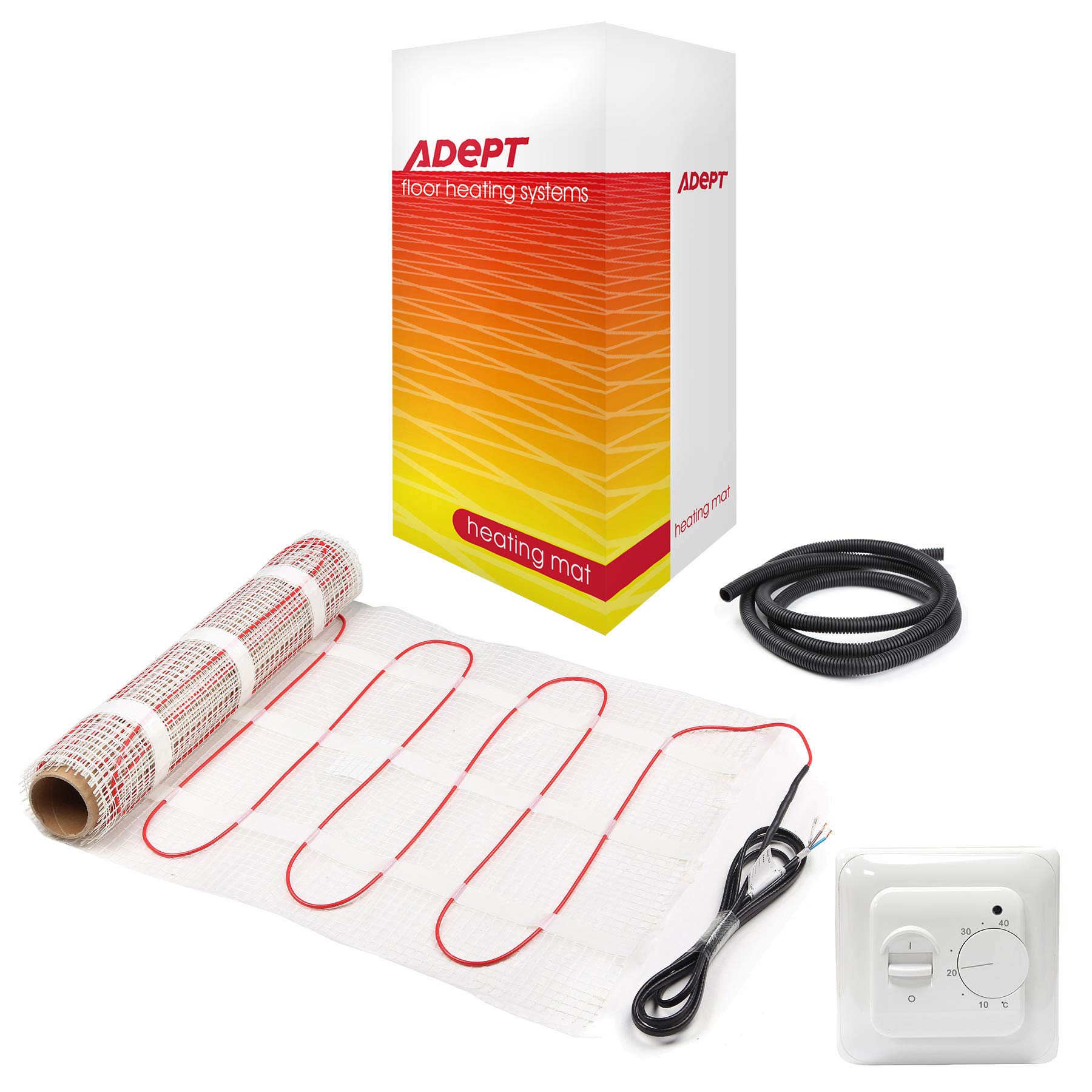 Electric Underfloor Heating Mat Kit for Tiled/Stone Floors 160W/m2-13m2 with Manual Thermostat โ image 1