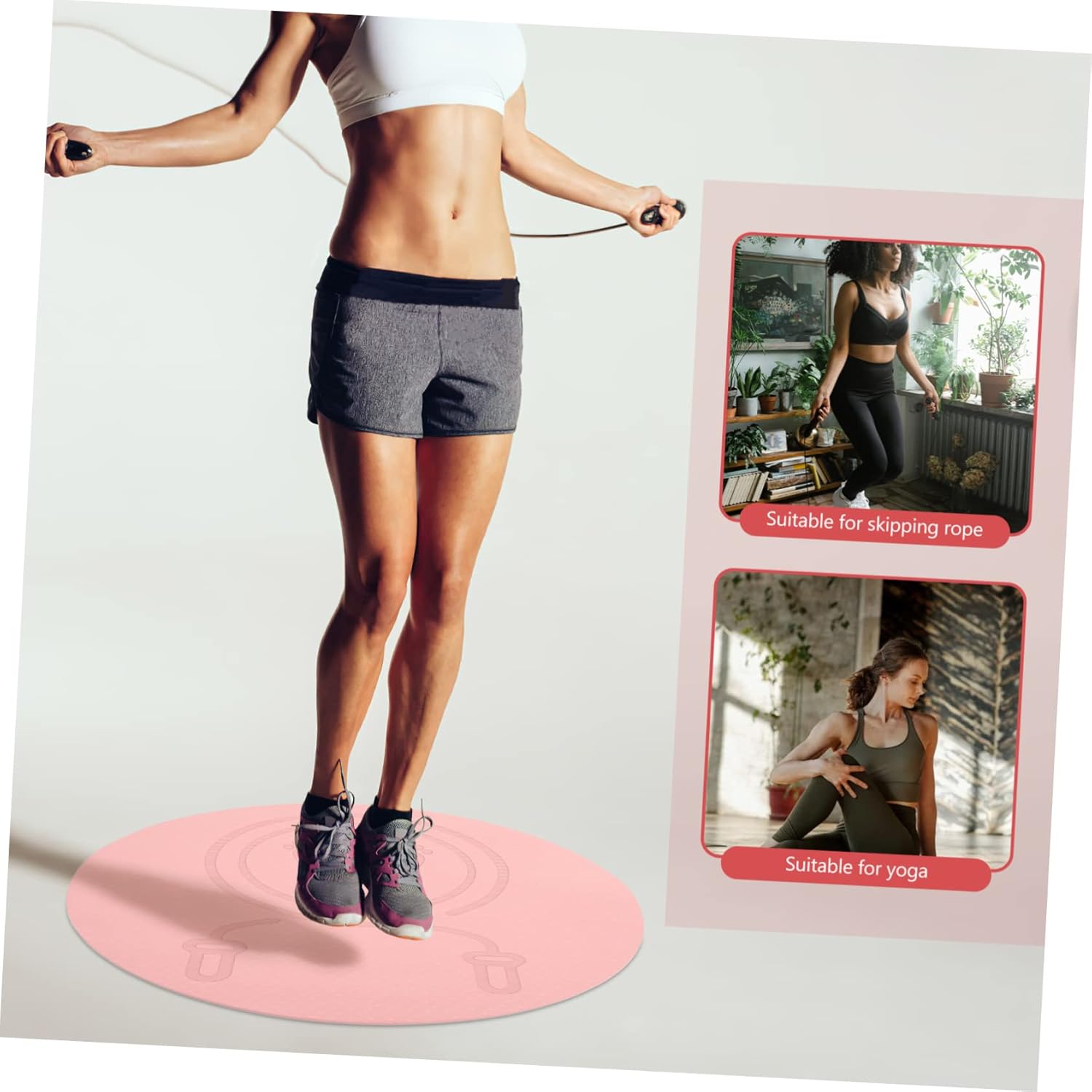 YARNOW Indoor Jump Rope Pad Non Slip Shock Absorbing Exercise Mat for Adults Comfortable Cushioning for Home