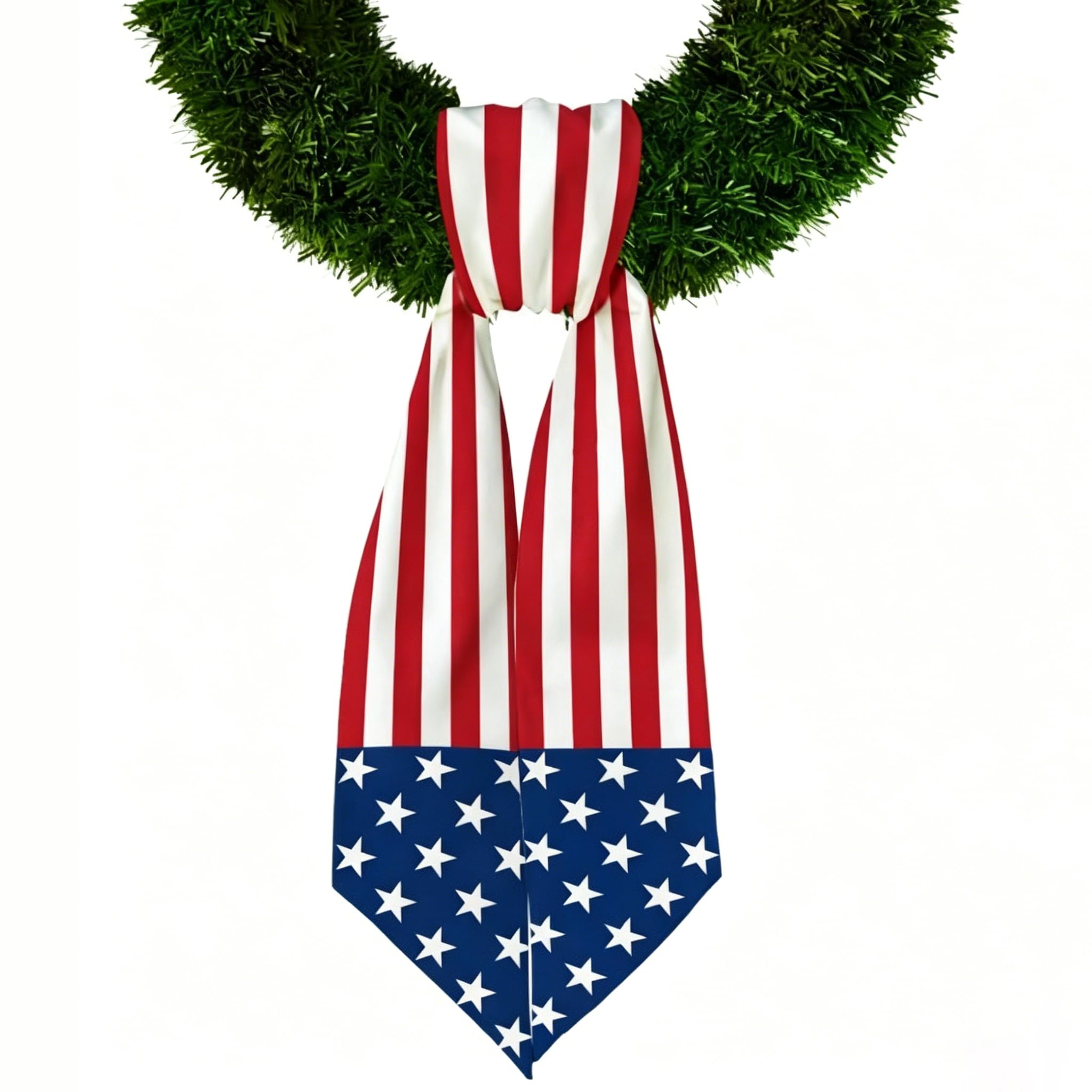 America 250 Years of Freedom Flag Wreath Sash for Front Door – Patriotic Decor for Indoor Outdoor, Celebration Party Supplies, 250th Anniversary Decoration (Star A-1 Piece)