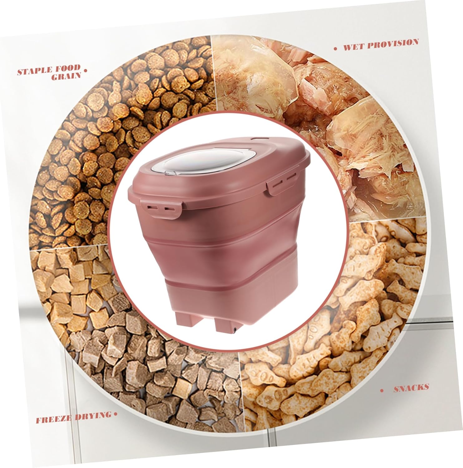 Dog Snack Bin Large Capacity Airtight Cat Food Storage Bucket Portable Dog Food Container Stylish Design for Pet Treats Snacks Convenient Easy to Use