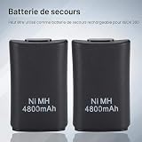 Battery for Xbox 360 Controller, Rechargeable Battery 4800mAh Replacement Battery and Charging Kit with USB Cable for Xbox 360 Remote Control Black - 2