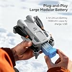 Drone with Camera - Drone with Screen on Controller for Beginners, Foldable, 5.64'' Display, Dual Camera, Obstacle Avoidance, Optical Flow, Gesture, 360 Flip, One Key Start, 20 Min Flight (2 Battery)