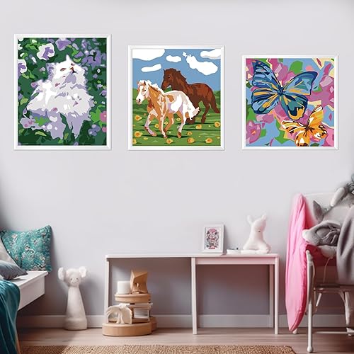 Miniatura 7 de Pintura por números para niños de 8 a 12 años - Juego de pintura acrílica, pintura por números, brilla en la oscuridad, manualidades de bricolaje,