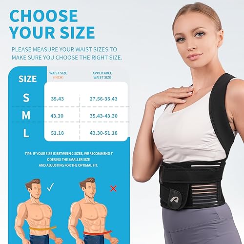 Miniatura 3 de Corrector de postura de espalda para mujeres y hombres, corrector de postura para enderezador de espalda lumbar de cintura, proporciona alivio del