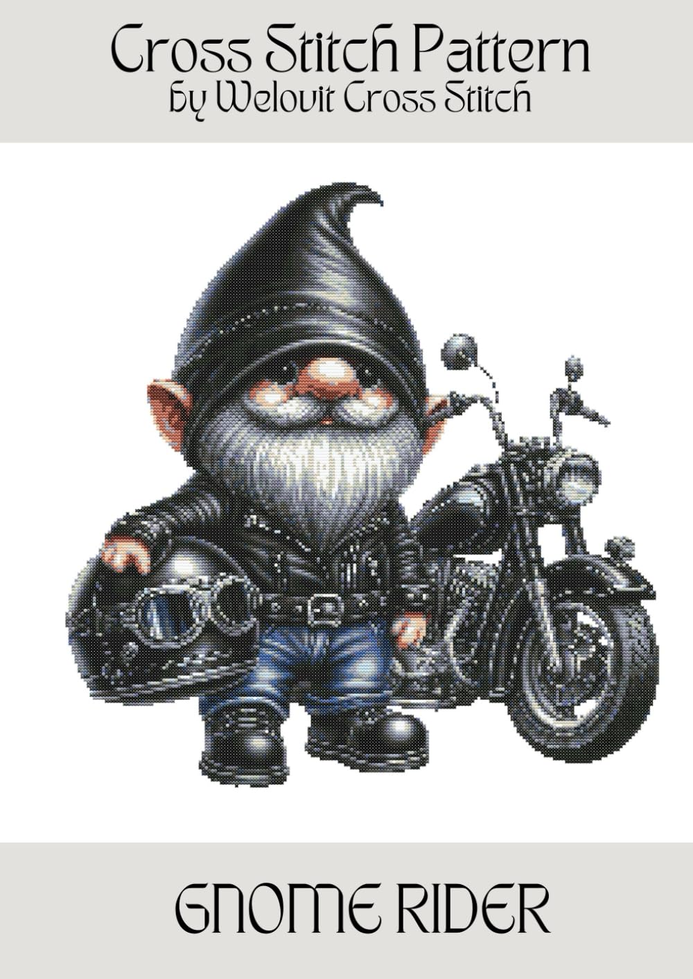 GNOME RIDER Cross Stitch Pattern: A beautiful cross stitch pattern for your next project! (Welovit Cross Stitch Patterns)