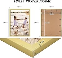Vista 107 de Dark Brown 12x18 Frame Set of 3 - Rustic Woodgrain 12 x 18 Poster Frame with Plexiglass for Wall Gallery Display, 12x18 Picture Frame for Puzzles