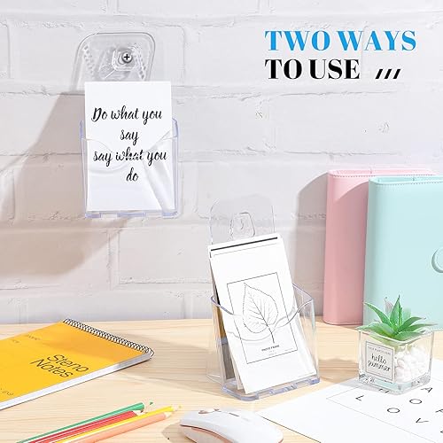 Miniatura 3 de 15 soportes acrílicos para folletos, organizador de folletos de plástico transparente, tamaño A6, contenedor de folletos de 4 pulgadas de ancho,