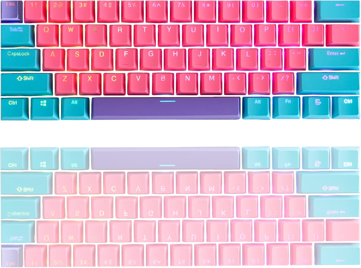 Buy Whysp 61 Pbt Purple Keycaps For 60 Percent Keyboard Ducky One 2 Mini Keycaps Set Backlit For Cherry Mx And Gateron Switches 60 Mechanical Keyboard Rk61 Apex Pro 2 Anime Joker Rose Online In Senegal