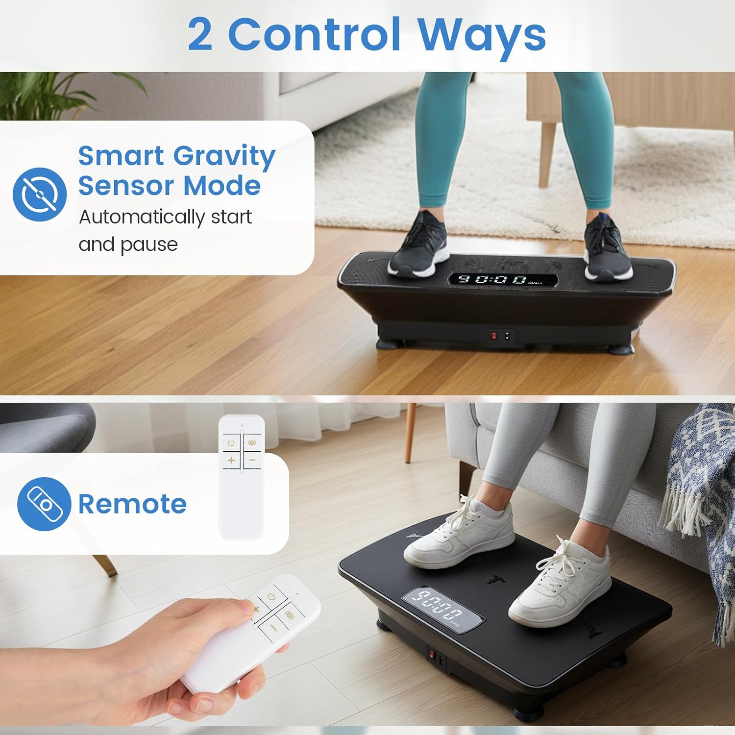 Goplus Vibration Plate Exercise Machine, Vibrating Platform for Lymphatic Drainage w/Remote, LED Display, Home Workout Full Body Shake Board for Weight Loss