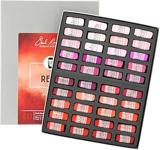 Jack Richeson - Pasteles suaves enrollados a mano (40 unidades), color rojo