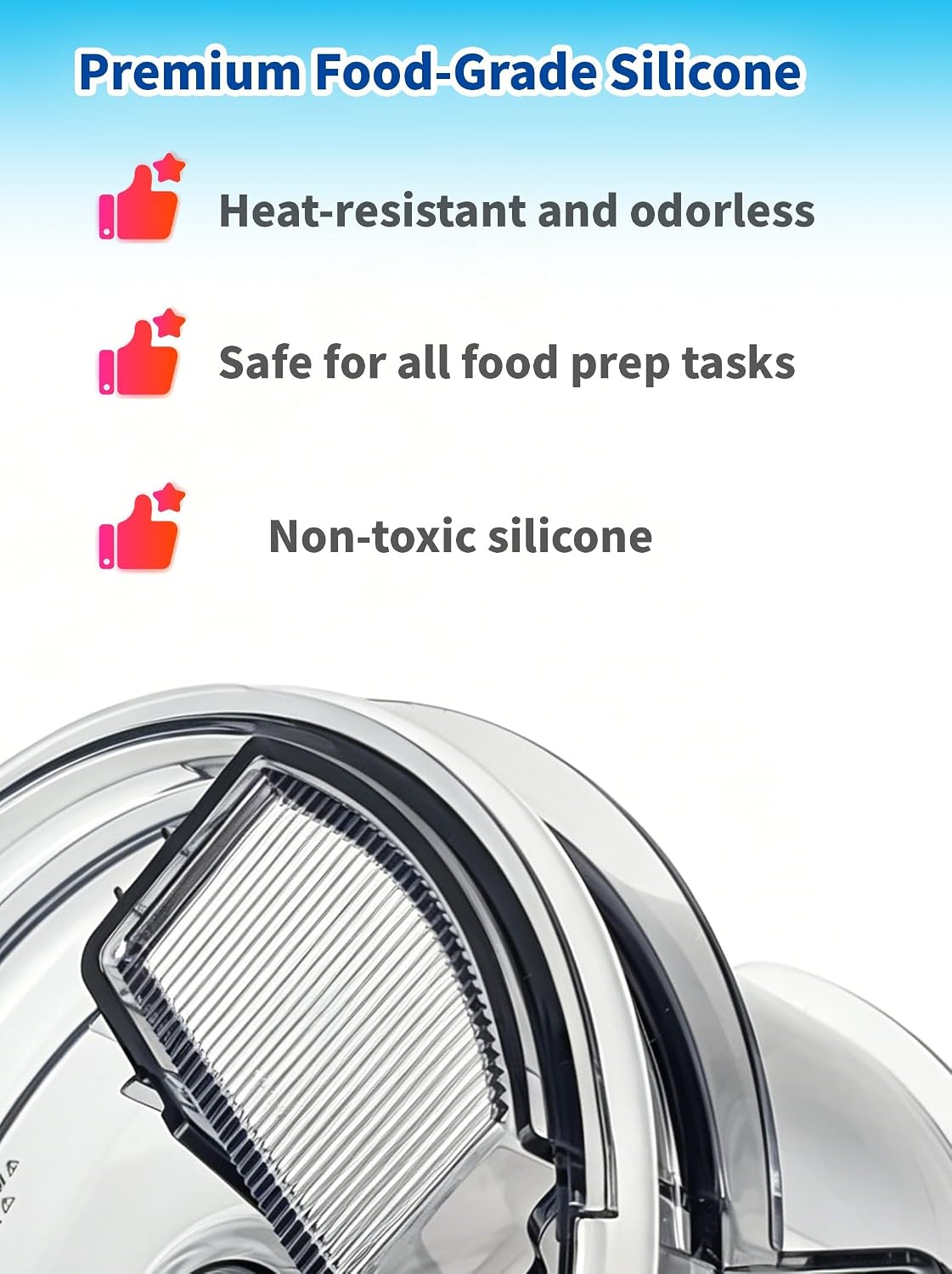 2 Pcs Silicone Lid Gasket Seal Replacement for Ninja BN600, BN601, BN602 Food Processor, Food-Grade, Heat-Resistant