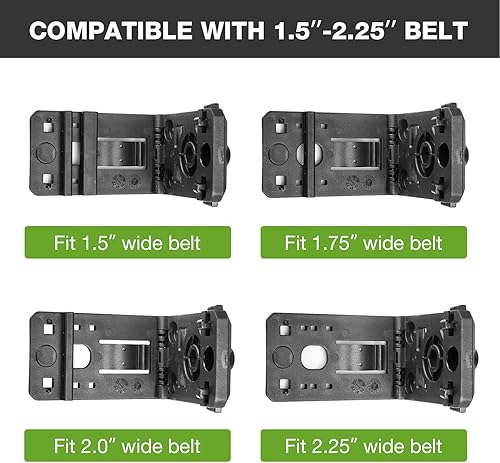 Miniatura 5 de Funda Taurus PT247, funda de polímero OWB para cinturón compatible solo con Taurus PT247 (no para Pro), sistema de liberación de dedos índices, 360