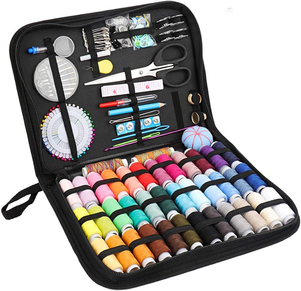 JR.WHITE Sewing Kits for Adults, Kids, College Students, Traveler, Beginners, Emergency, Home Deluxe Sewing Kit with 183 Premium Sewing Accessories - Basic & Professional Sewing Needles and Thread