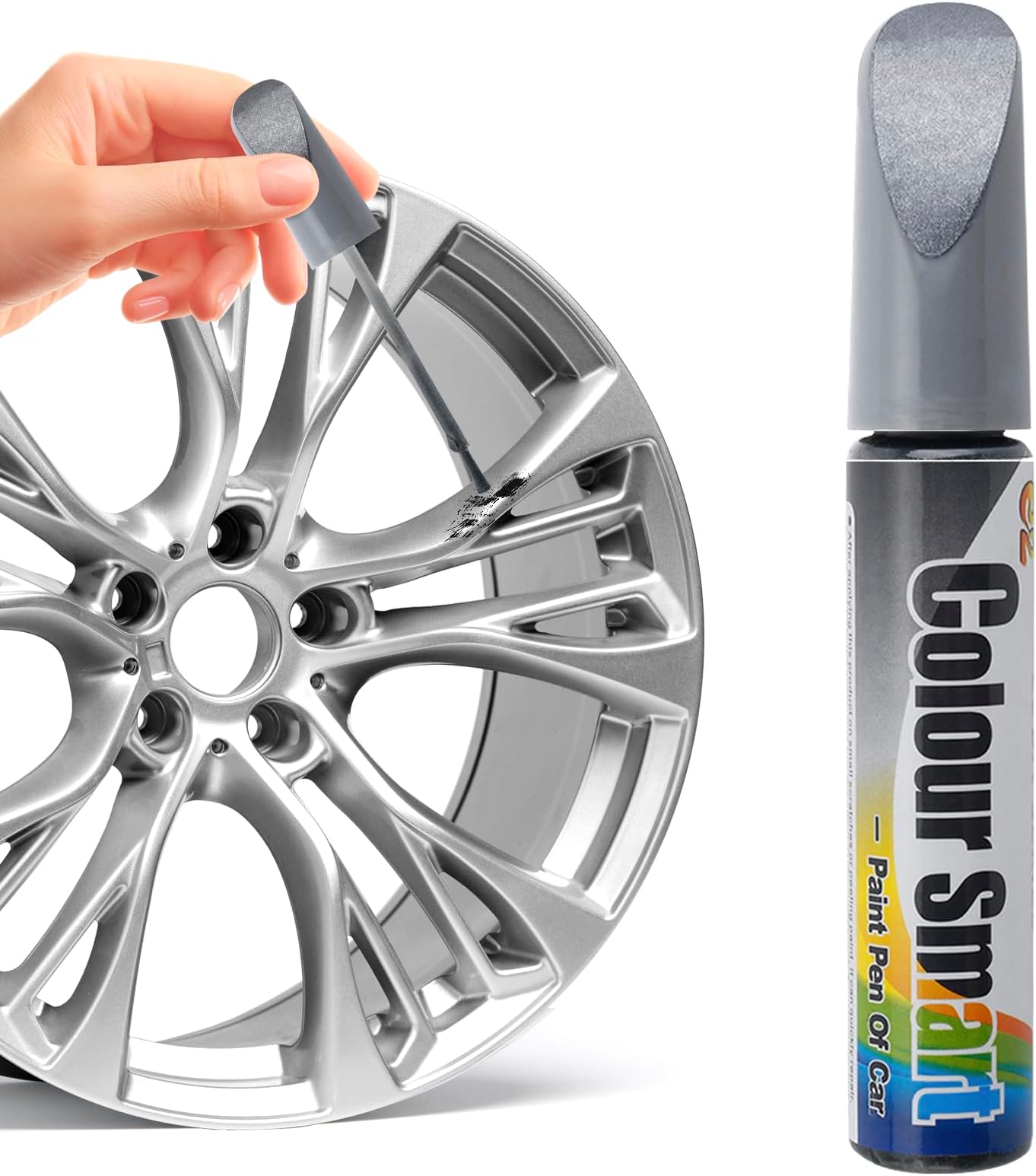 Touch Up Paint for Cars, Car Scratch Remover Pen, Auto Scratch Repair, 2 in 1 Automotive PaintScratch Remover, Universal Car Touch up Paint Pen, Quick & Easy Solution to Repair Scratches (Silver)