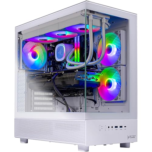 Skytech Gaming Azure 3 Desktop PC, Intel i7 14700F 2.1 GHz (5.3GHz), NVIDIA RTX 5060, 1TB NVMe SSD, 32GB DDR5 RAM 6000 RGB, 850W Gold ATX 3 PSU, 360mm ARGB AIO, Wi-Fi, Win 11