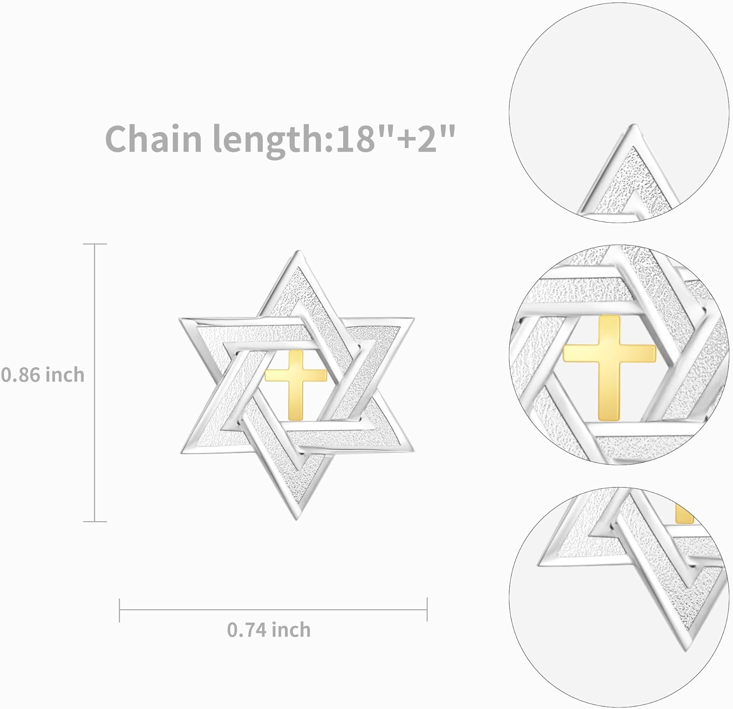 Star of David Necklace for Women Tree of Life Necklace for Men Jewish Star Necklace Women Jewish Gifts Star of David Pendant Silver Cross Necklaces for Men Star Jewelry Tree Gifts Christmas Birthday - Image 6