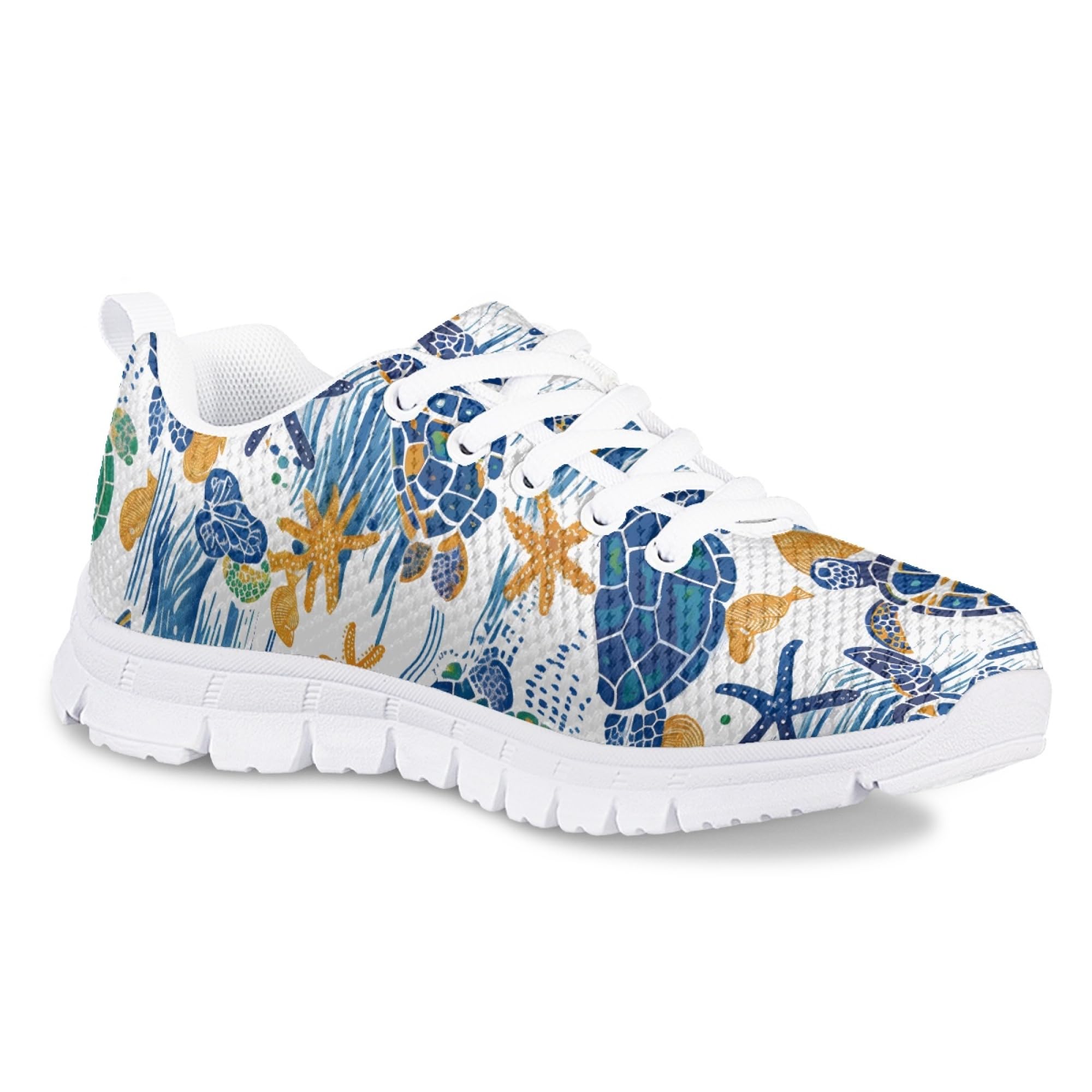 Dellukee Boys Girls Running Shoes Fashion Sneakers Kids Youth Breathable Lightweight Athletic Lace Up Walking Shoes