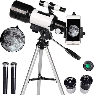 Nuscen Telescopes for Adults Astronomy,Professional Refractor Telescope for Kids Beginners150 X Magnification Telescope, 80mm Aperture 300mm Refractor Telescope Observing The Moon & Stars