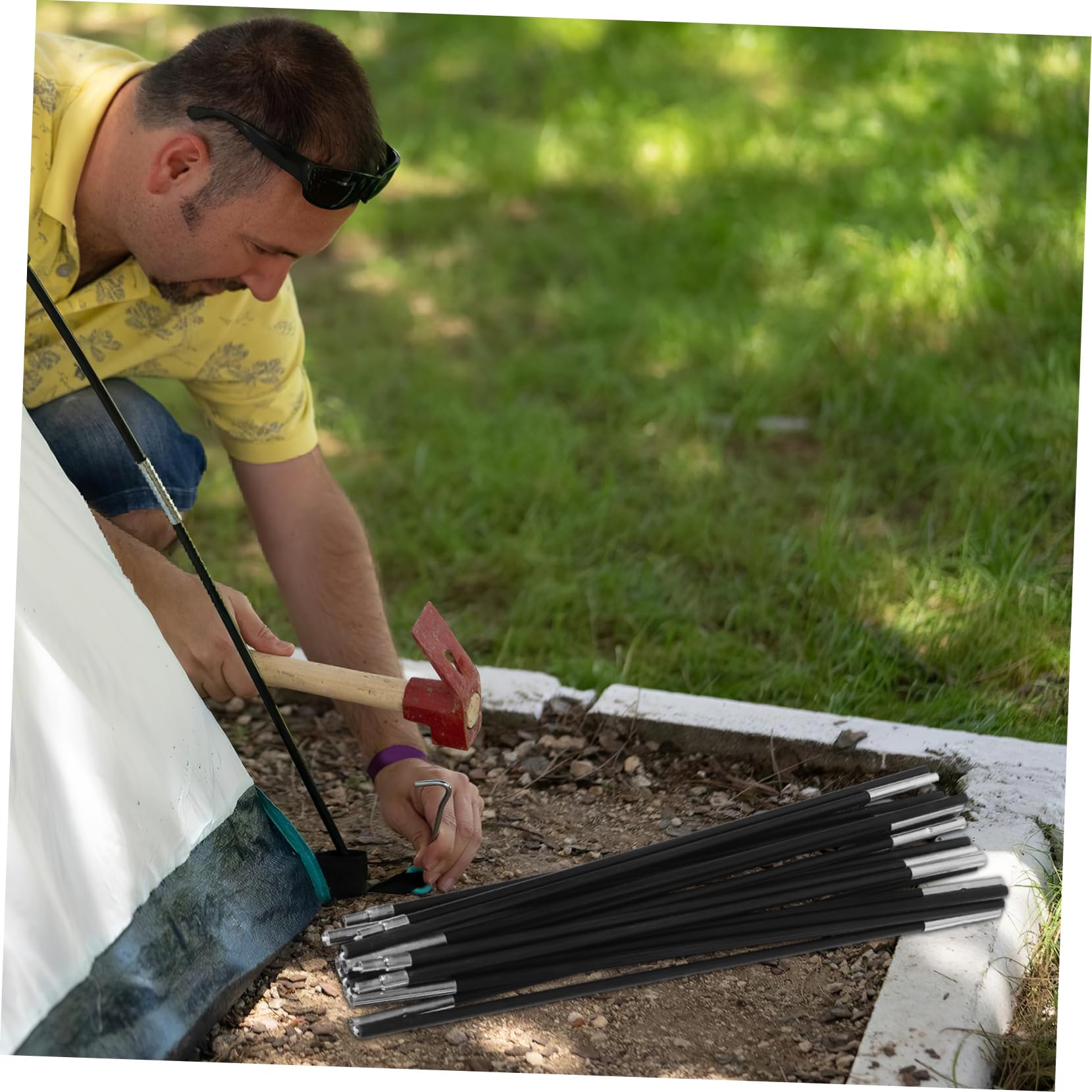 Alasum 2 STK. Zeltstangen Faltbar aus Verstärktem Fiberglas für Camping Wandern Stabiler Zeltgestänge Ersatz Robust und Leicht für Outdoor Zeltunterstützung
