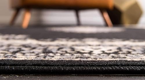 Miniatura 4 de Unique Loom Reza Collection- Alfombra, Polipropileno, Negro