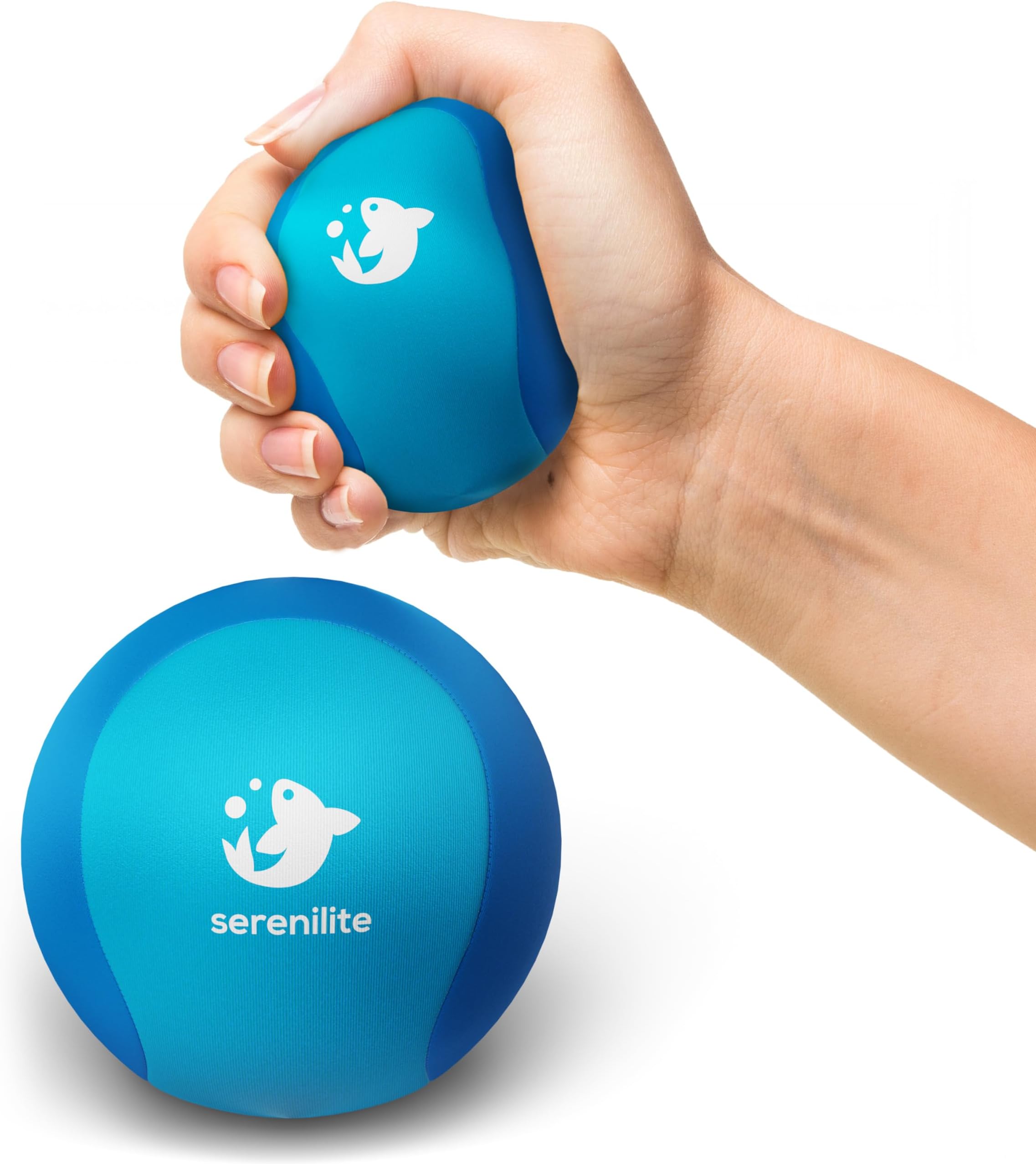 SereniliteHand Exerciser Therapy Stress Balls - Dual Color, Squishy Grip Strengthener Sensory Balls for Adults - Stress Ball Pack for Exercise & Stress Relief Ocean Breeze