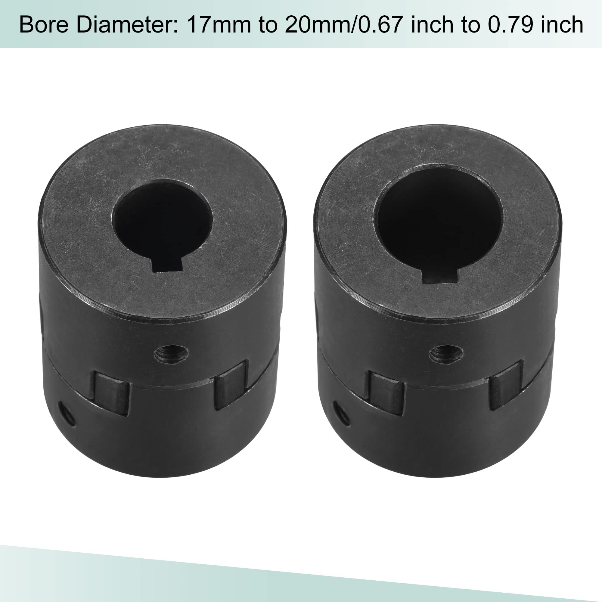sourcing map Acoplamiento Flexible de Eje de 17mm a 20mm, Acoplador 51mm Longitud 44mm Diámetro, Conector de 45# Acero, Accesorios para Motor