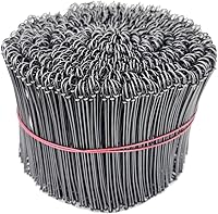 Zeluga 6in 16 Gauge Black Annealed Steel Rebar Wire Ties - 1000 Pc Double Loop for Construction Bundling