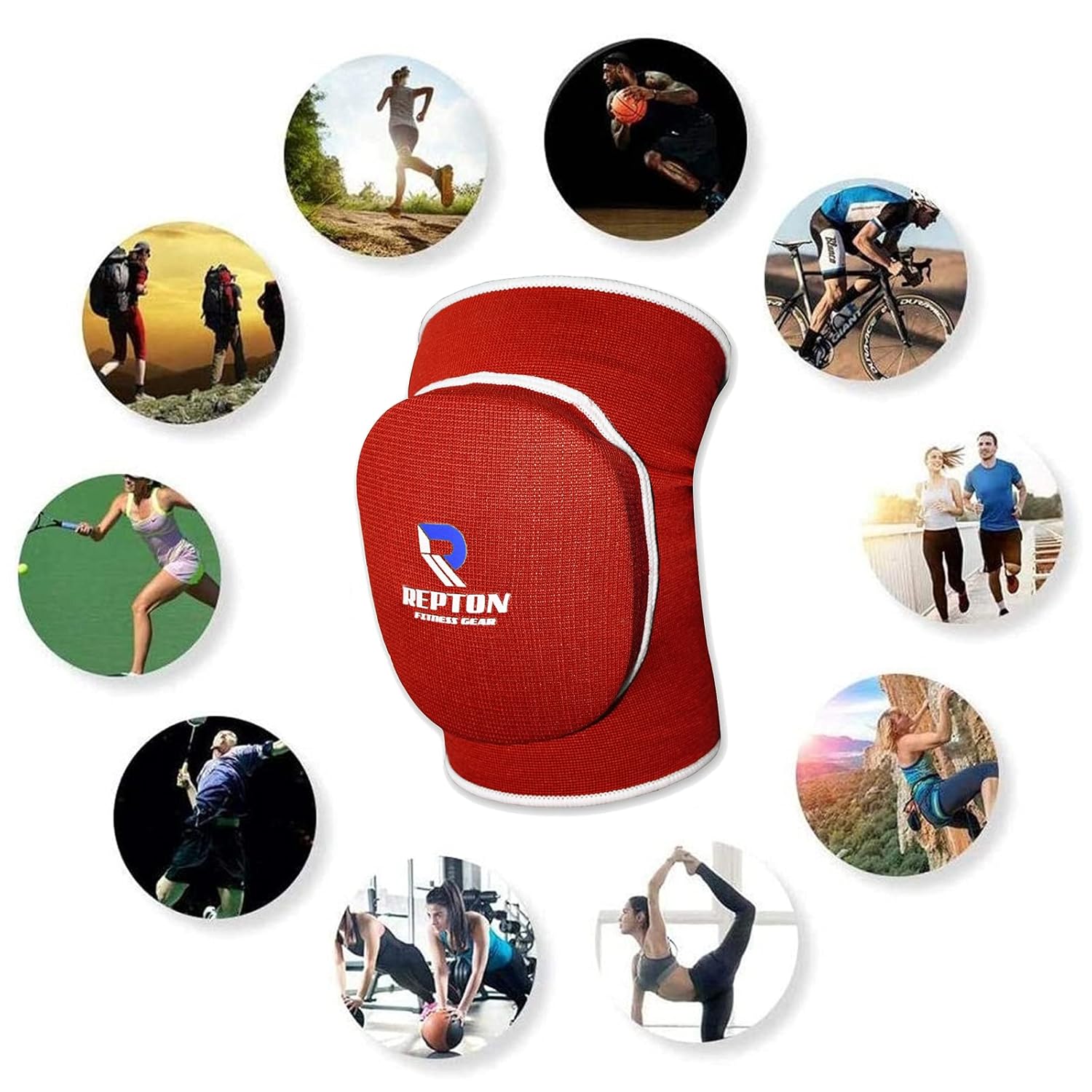 Protective Knee Pads, Red, S/M - Image 4