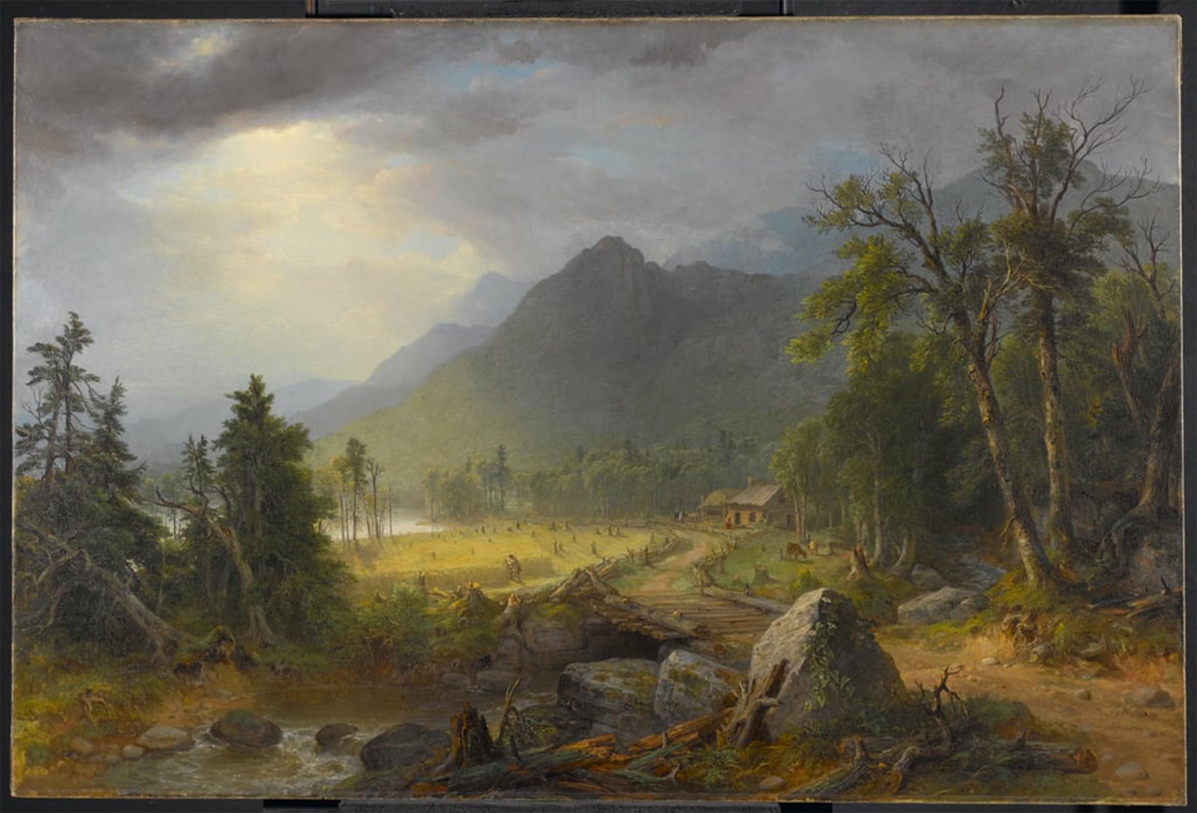 ARTXLXXBN Famous Painting Art Wall Decor Abstract Art Picture the First Harvest in the Wilderness by Asher Brown Durand Animal Pictures for Home Decor 60x90cm
