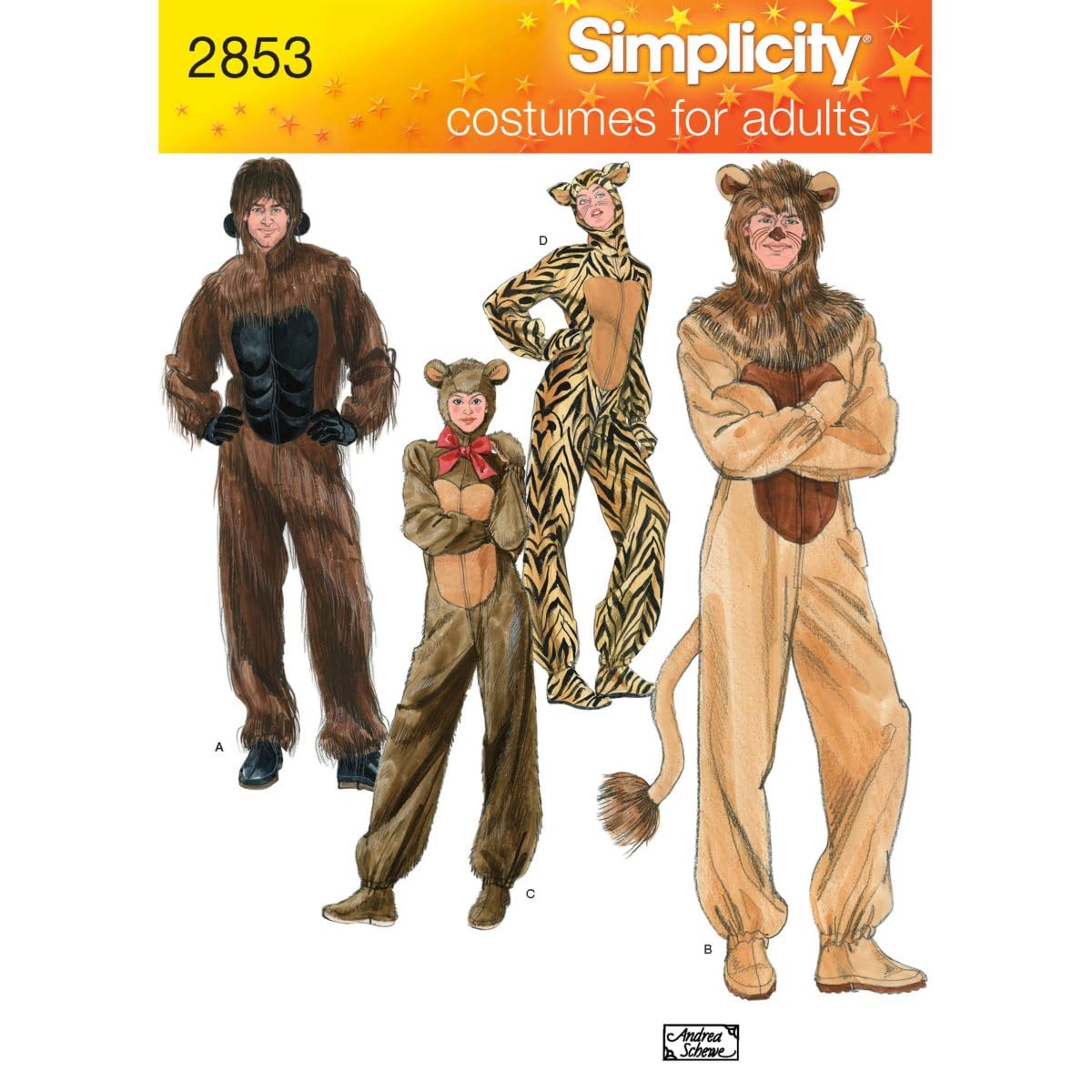 Patron de couture Simplicity 2853 costume adulte XS S M L